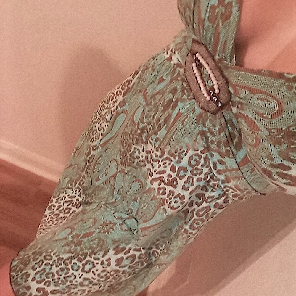 Flirty animal print stretch dress size S teal blue